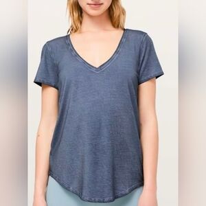 Lululemon Love Tee Heathered Grey V Neck Top No Size Tags Large 8/10 ??? Maybe